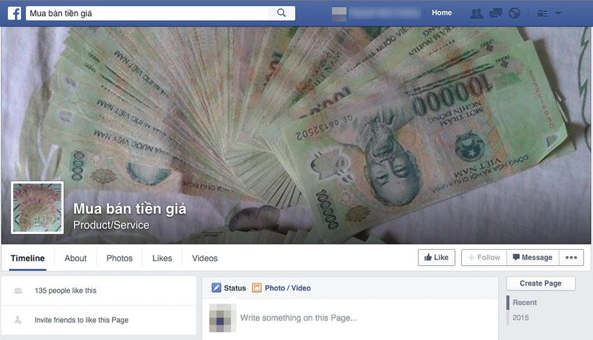 Mua tiền giả trên Facebook dễ như trở bàn tay ảnh 2