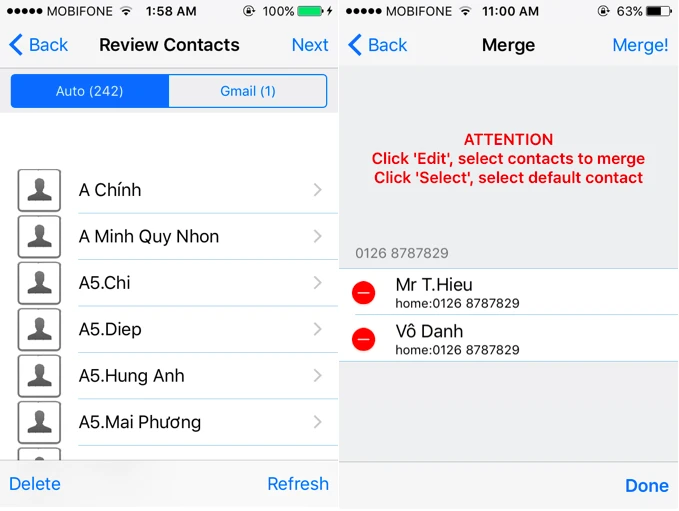 Đồng bộ và xóa các số điện thoại trùng lắp trên iPhone ảnh 1