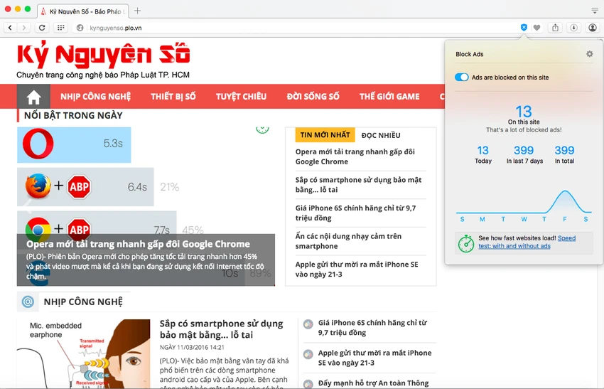 Opera tải trang nhanh hơn 45% so với Google Chrome ảnh 2 luot-web-sieu-toc-voi-opera
