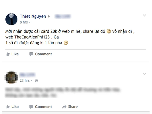 Người dùng Facebook được tặng thẻ cào 500.000 đồng? ảnh 1 lua-dao-nap-the-cao