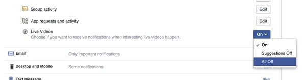 Tắt các thông báo khi có người trực tiếp video trên Facebook ảnh 2