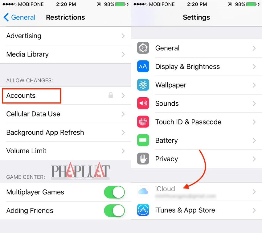 Cách bảo vệ tài khoản iCloud trên iPhone ảnh 2 tài khoản icloud