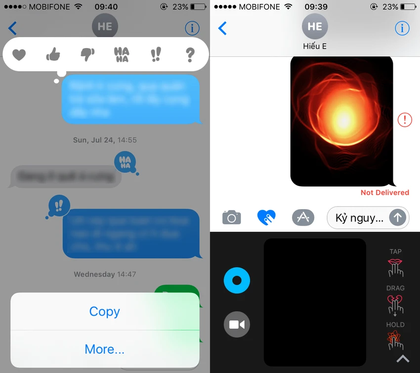 Gửi tin nhắn iMessage kèm theo hiệu ứng