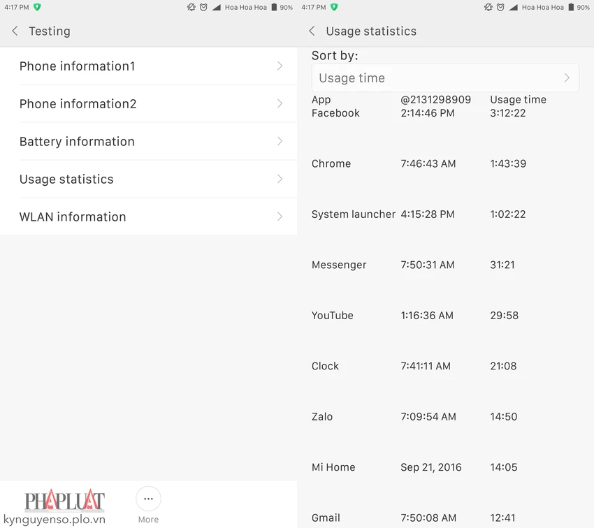 battery info