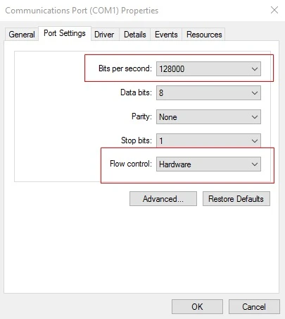 port settings
