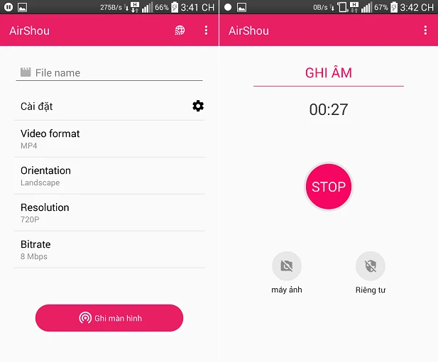 3 ứng dụng quay màn hình trên Android ảnh 4 airshou