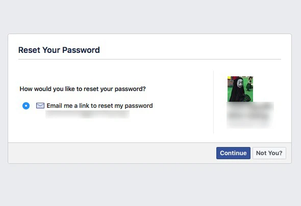 facebook reset