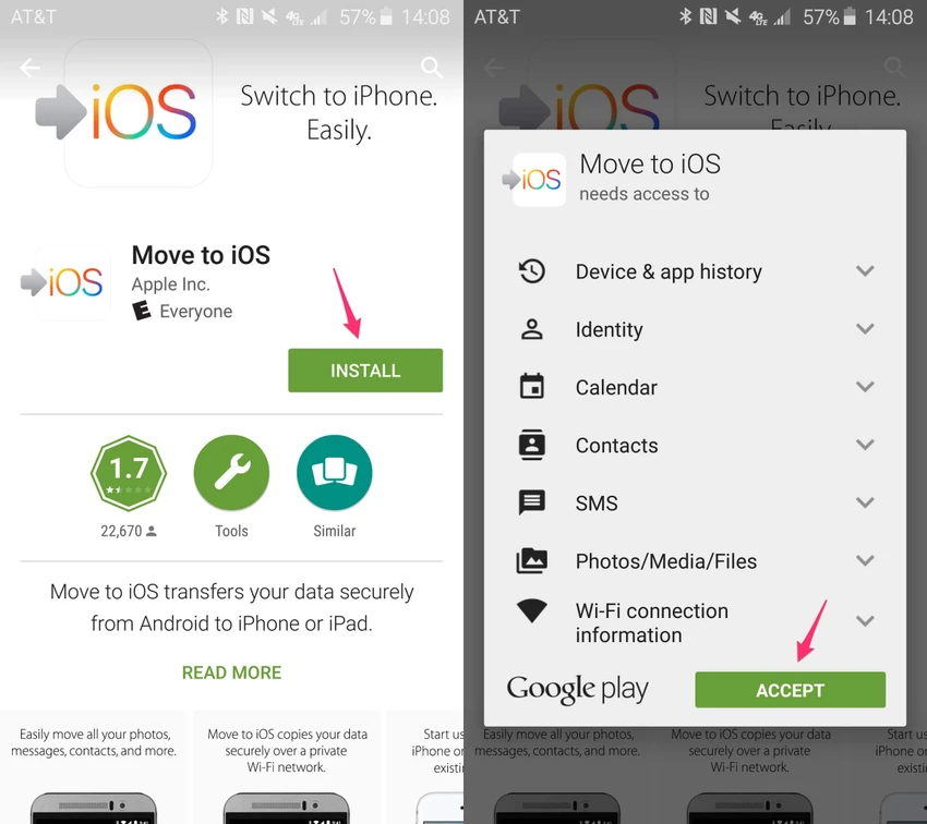 Mẹo chuyển dữ liệu nhanh từ Android sang iPhone ảnh 2 move to ios