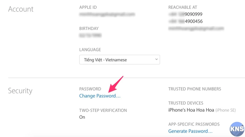 Để tránh bị rò rỉ thông tin khi sử dụng iPhone ảnh 3 đổi mật khẩu icloud