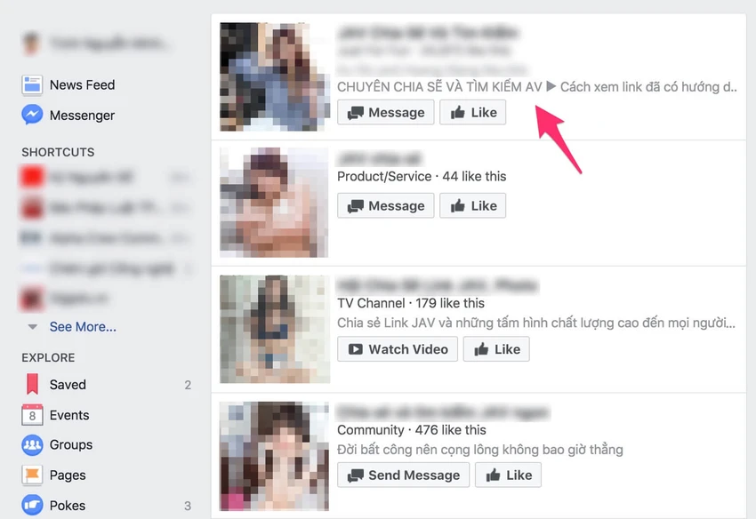 Phim ảnh khiêu dâm xuất hiện tràn lan trên Facebook