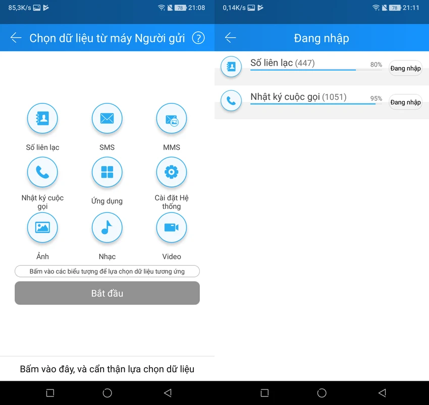 Cách chuyển dữ liệu từ smartphone cũ sang mới