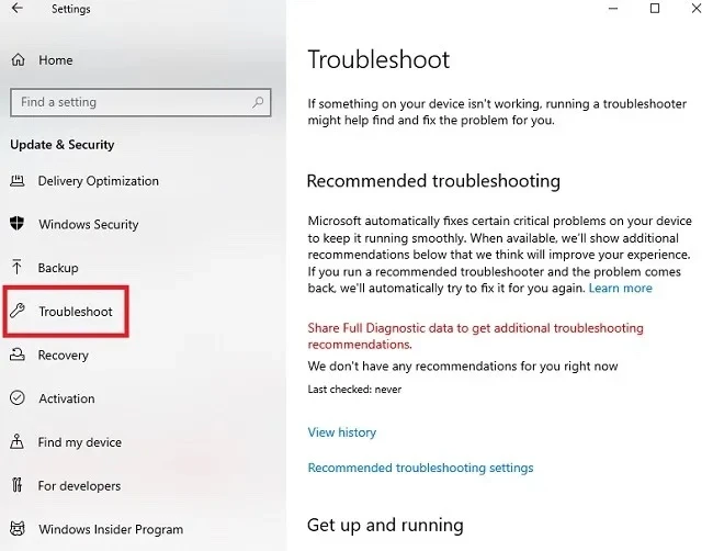 troubleshoot