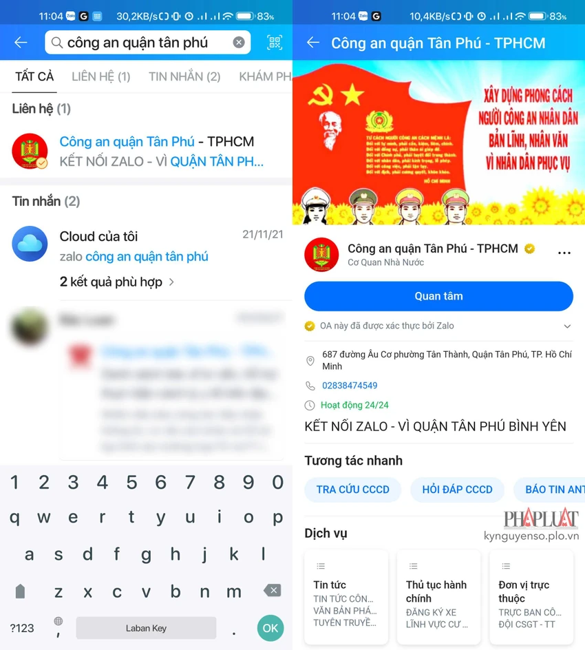 dang-ky-so-thu-tu-lam-cccd-qua-zalo Đăng ký số thứ tự làm CCCD thông qua Zalo. Ảnh: MINH HOÀNG