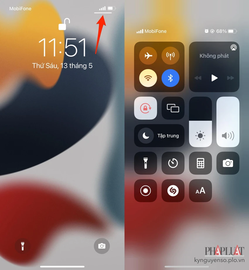 Control Center (trung tâm điều khiển) trên iPhone. Ảnh: TIỂU MINH