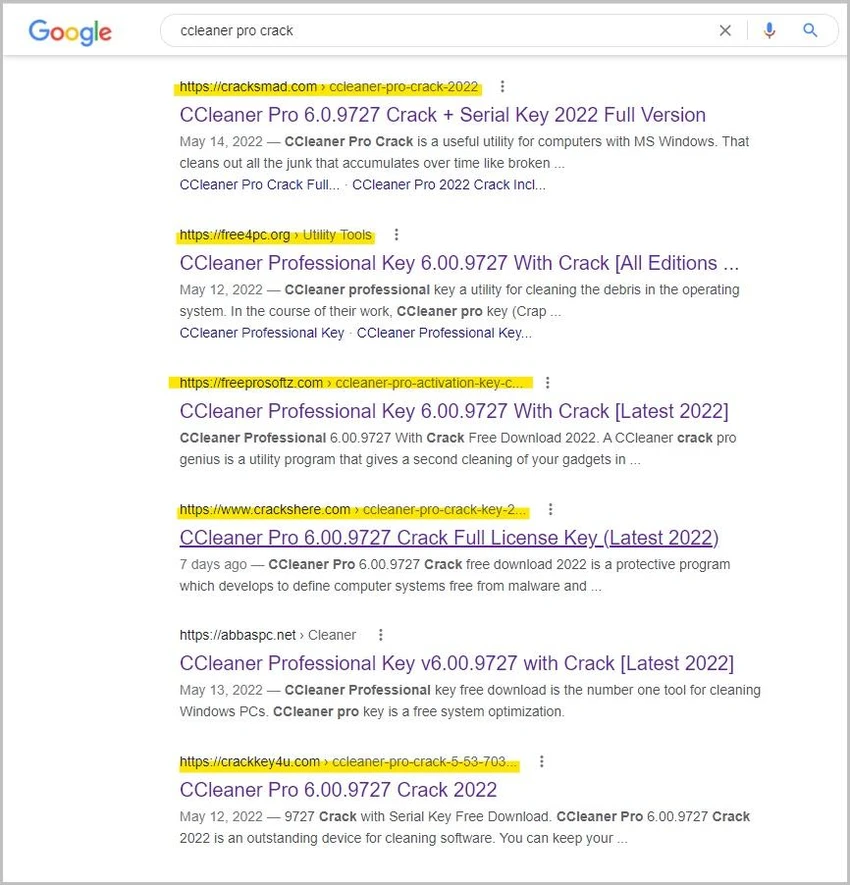 ket-qua-tim-kiem-tro-den-cac-trang-web-doc-hai Kết quả tìm kiếm của Google trỏ đến các trang web độc hại. Ảnh: Avast