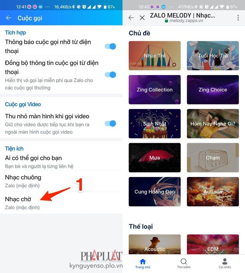 nhac-cho-zalo Tìm kiếm các bài hát yêu thích làm nhạc chờ Zalo. Ảnh: MINH HOÀNG