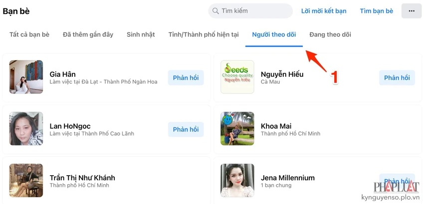 kiem-tra-ai-dang-theo-doi-ban-tren-facebook Cách kiểm tra ai đang theo dõi bạn trên Facebook. Ảnh: MINH HOÀNG