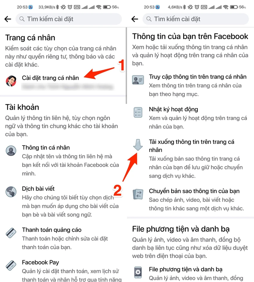 tai-du-lieu-facebook-bang-dien-thoai Tải dữ liệu Facebook bằng điện thoại. Ảnh: TIỂU MINH