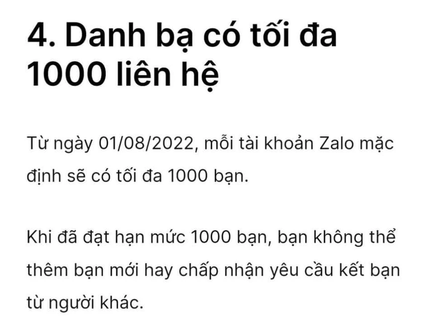 zalo-gioi-han-ban-be Một trong những thay đổi mới của Zalo trong thời gian tới. Ảnh: TIỂU MINH