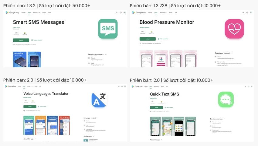 phan-mem-doc-hai-joker 4 ứng dụng có chứa phần mềm độc hại Joker. Ảnh: Pradeo