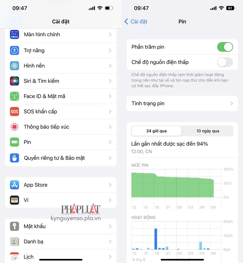 cai-dat-ios-16-beta-5-va-kich-hoat-phan-tram-pin Cài đặt iOS 16 beta 5 và kích hoạt phần trăm pin trên iPhone. Ảnh: MINH HOÀNG