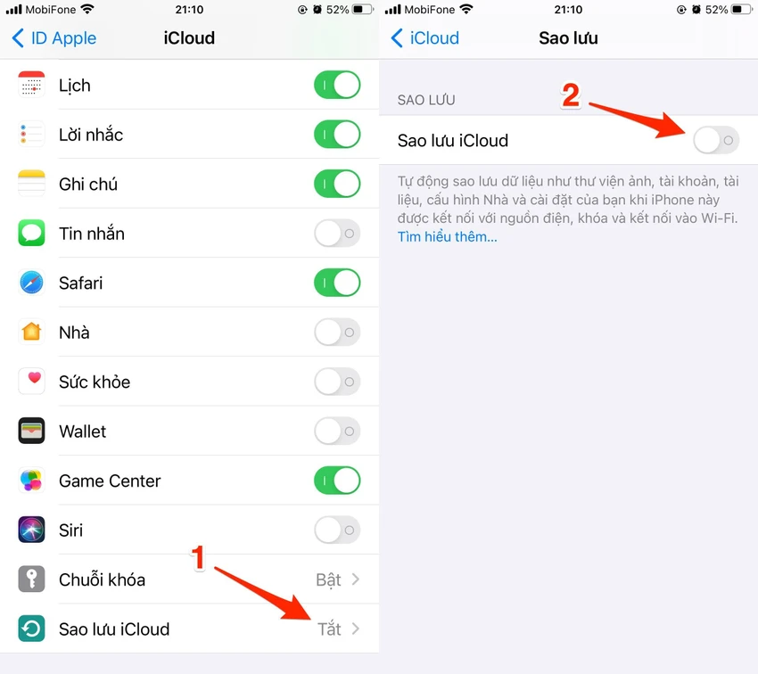 sao-luu-iphone-bang-icloud Sao lưu dữ liệu trên iPhone bằng iCloud. Ảnh: MINH HOÀNG