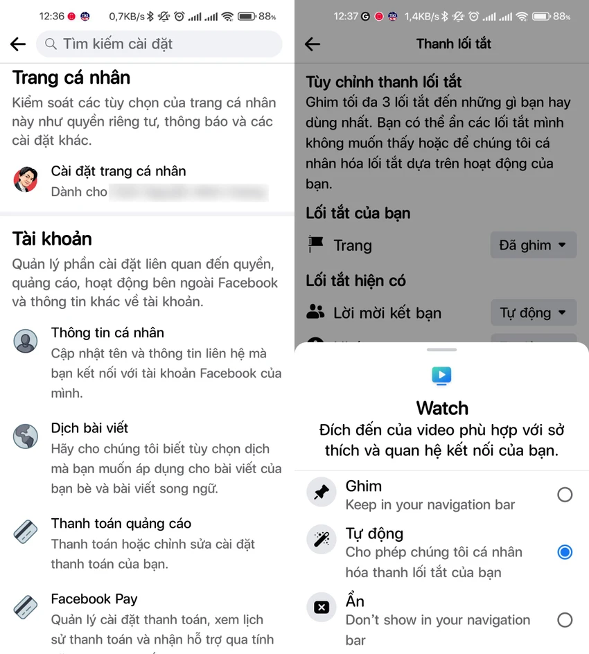 tuy-chinh-thanh-loi-tat-facebook Tùy chỉnh thanh lối tắt trên Facebook. Ảnh: MINH HOÀNG