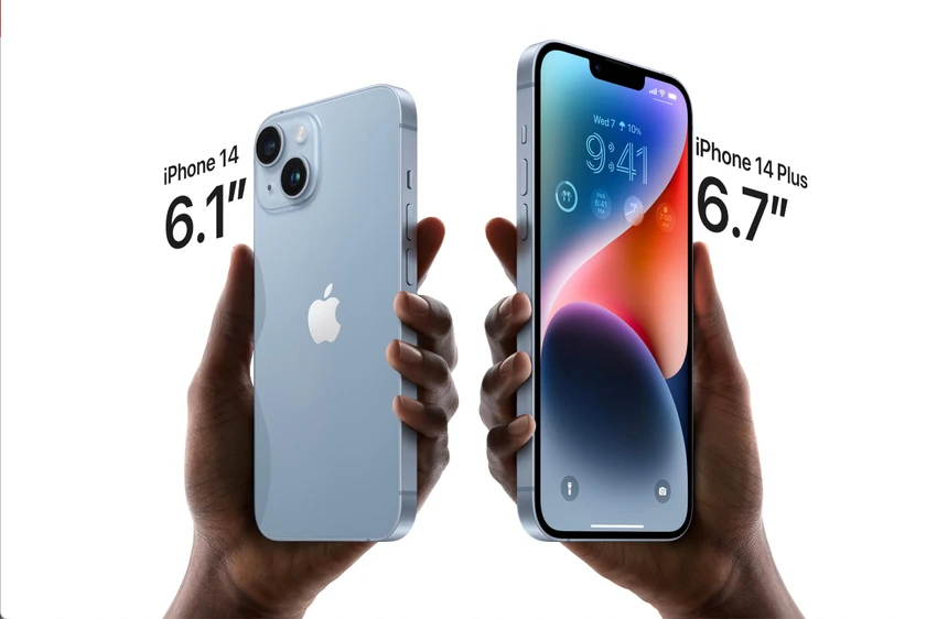 iphone-14-vs-iphone-14-plus iPhone 14 và iPhone 14 Plus. Ảnh: Apple