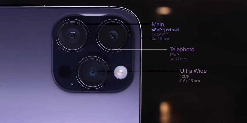 camera-iphone-14-48-mp Camera chính được nâng cấp độ phân giải lên 48 MP. Ảnh: Apple