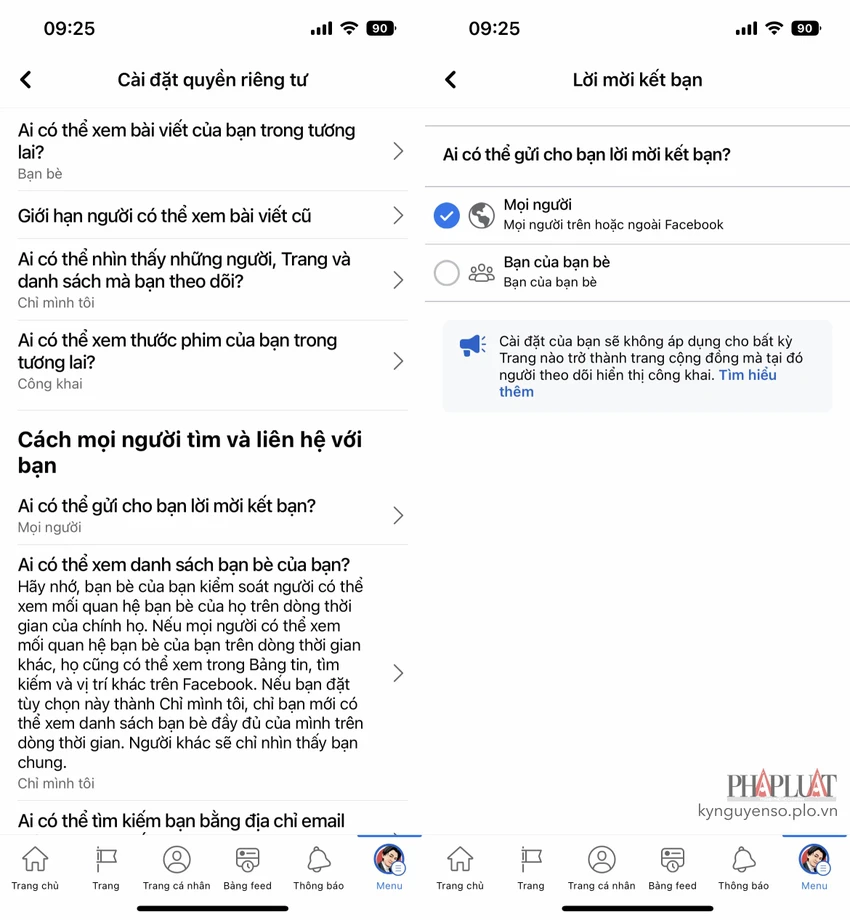 chan-yeu-cau-ket-ban-tu-nguoi-la Chặn yêu cầu kết bạn từ người lạ. Ảnh: MINH HOÀNG