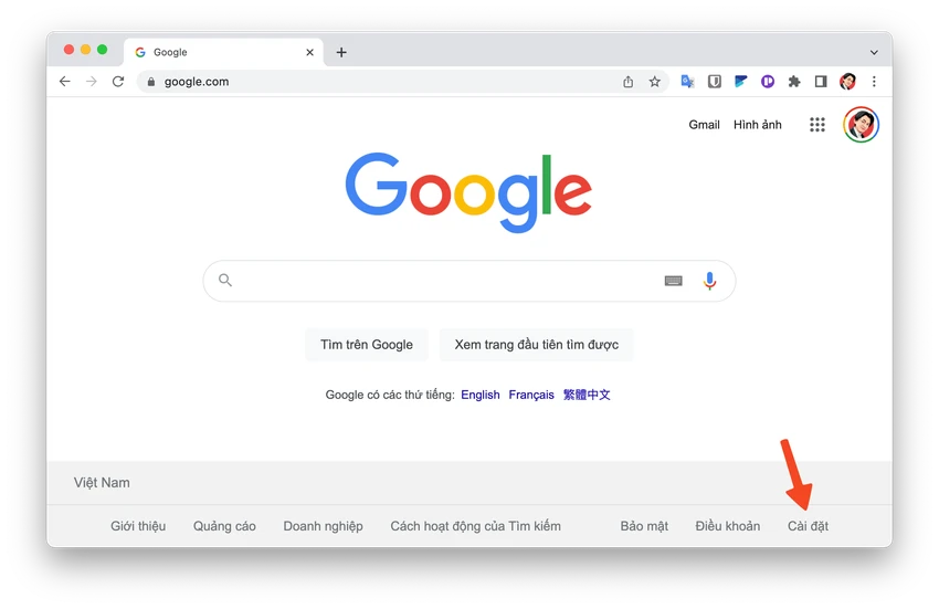 cai-dat-tim-kiem-google Truy cập vào phần cài đặt tìm kiếm trên Google. Ảnh: TIỂU MINH