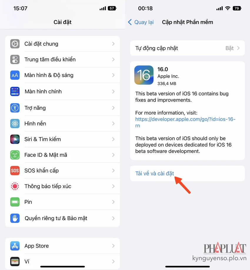 cap-nhat-ios Cập nhật iPhone lên phiên bản mới nhất. Ảnh: MINH HOÀNG