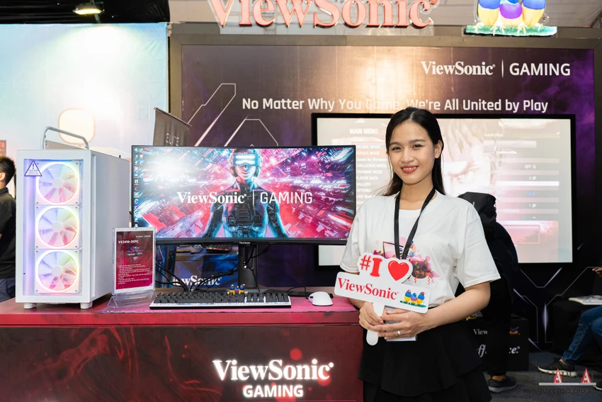 Gian hàng của ViewSonic. Ảnh: TIỂU MINH Gian hàng của ViewSonic. Ảnh: TIỂU MINH