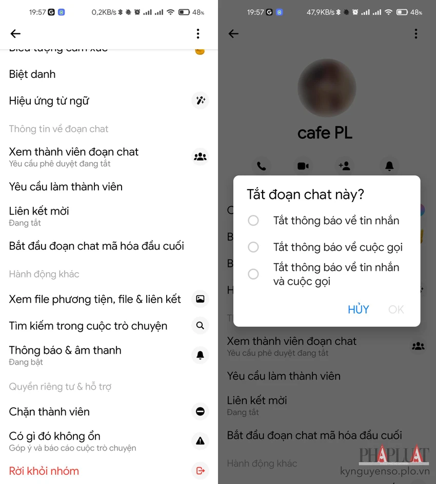 tat-thong-bao-cuoc-tro-chuyen-messenger Tắt thông báo các cuộc trò chuyện nhóm nếu không thể rời khỏi. Ảnh: MINH HOÀNG