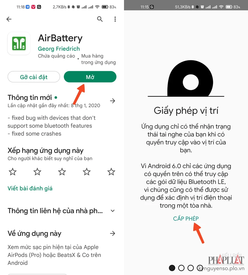 cai-dat-ung-dung-airbattery-tren-android Cài đặt ứng dụng AirBattery trên điện thoại Android. Ảnh: MINH HOÀNG