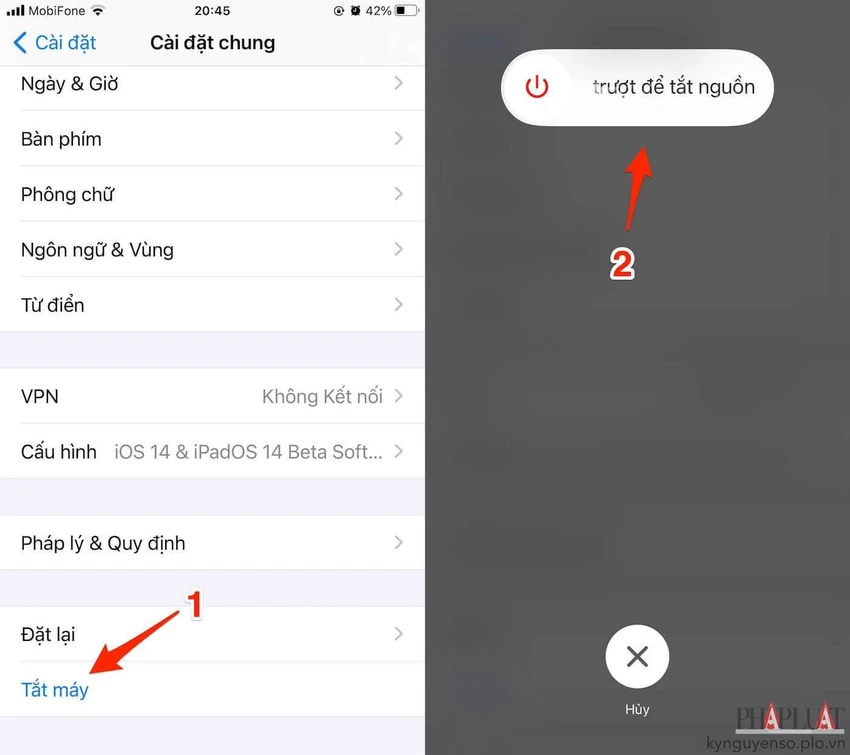 khoi-dong-lai-iphone Khởi động lại iPhone. Ảnh: MINH HOÀNG