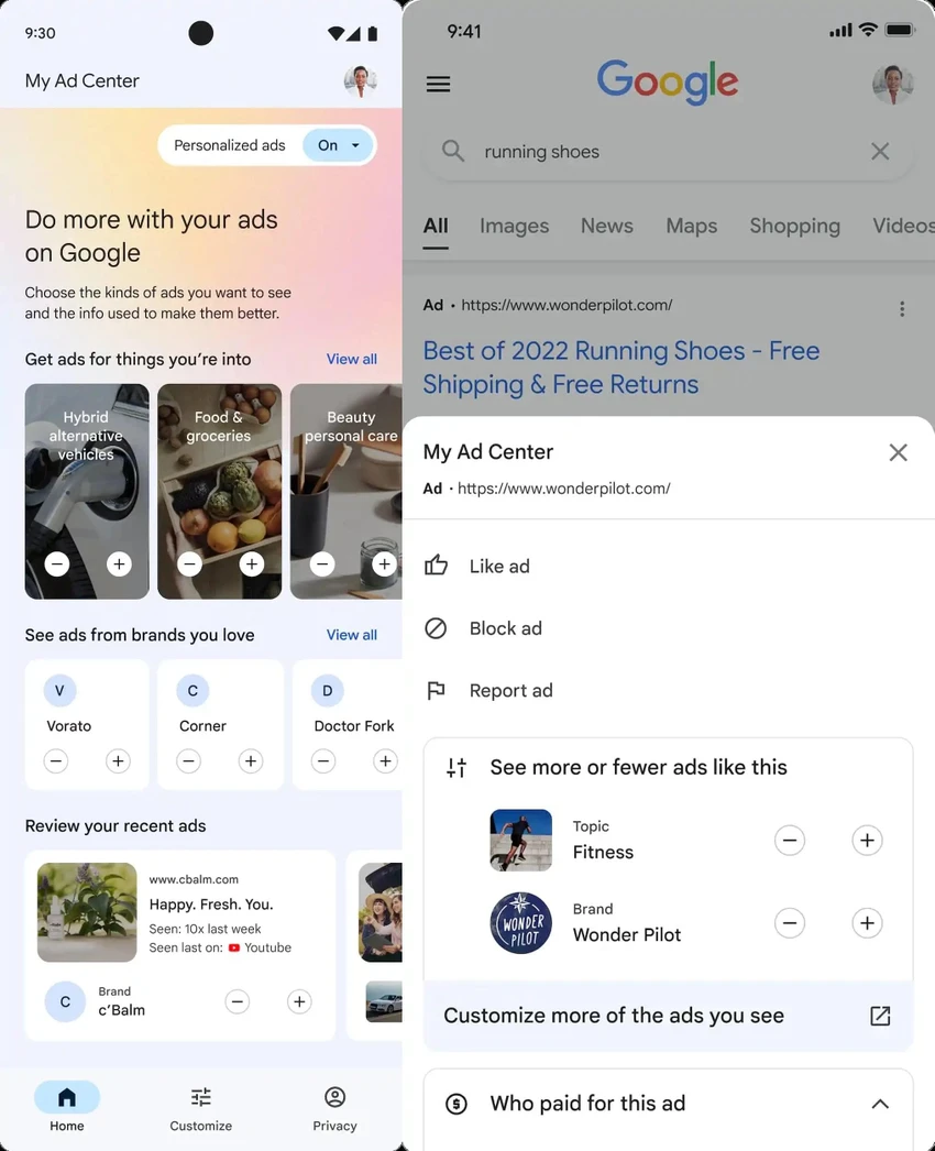 trung-tam-quang-cao-google Google giới thiệu trung tâm quảng cáo của tôi, cho phép người dùng kiểm soát quảng cáo nhiều hơn. Ảnh: Google