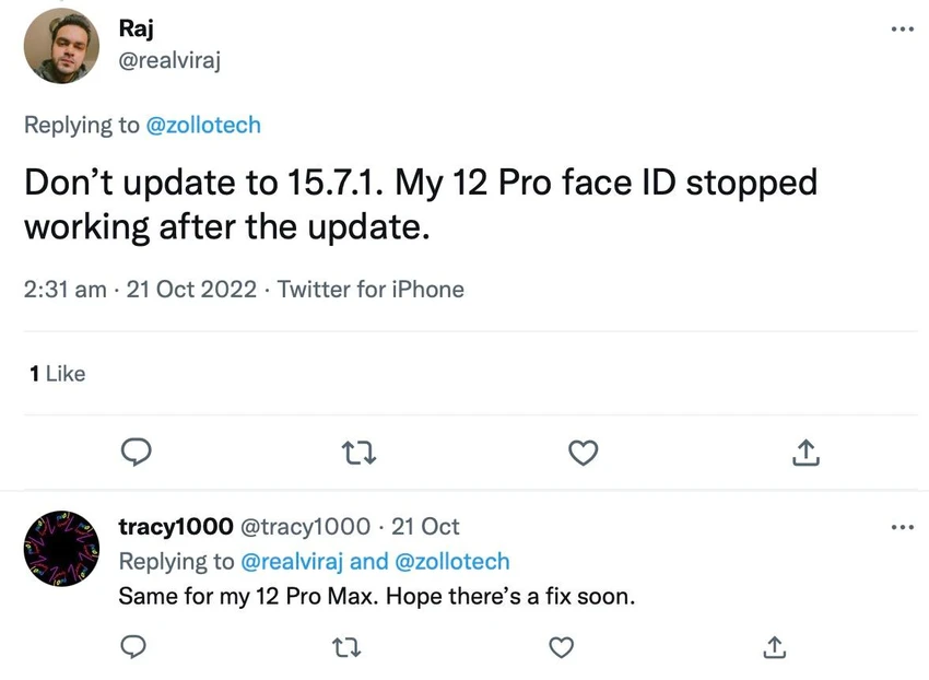 iphone-loi-face-id Nhiều người dùng phàn nàn về việc iPhone bị lỗi Face ID sau khi cập nhật iOS 15.7.1. Ảnh: TIỂU MINH