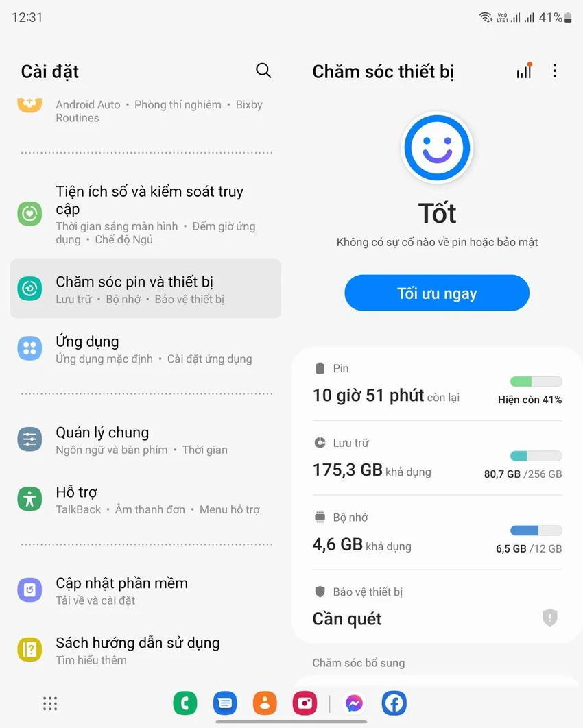 Kích hoạt Maintenance mode (chế độ bảo trì) trên điện thoại Samsung. Ảnh: TIỂU MINH