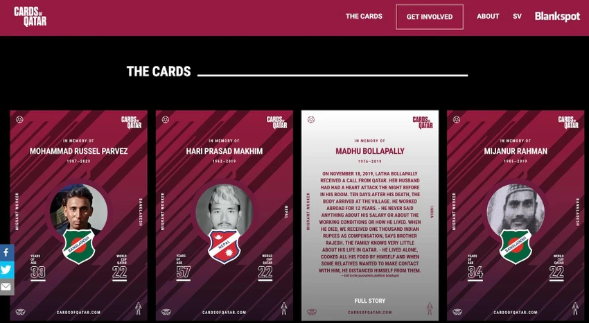 Cards of Qatar ẩn chứa câu chuyện của nhiều người. Ảnh: TIỂU MINH