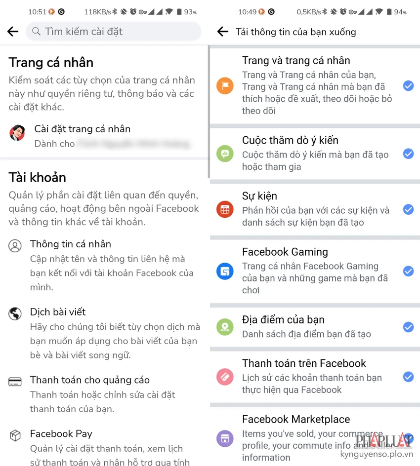 tai-du-lieu-facebook-ve-may-tinh Tải dữ liệu trên Facebook về điện thoại hoặc máy tính. Ảnh: MINH HOÀNG