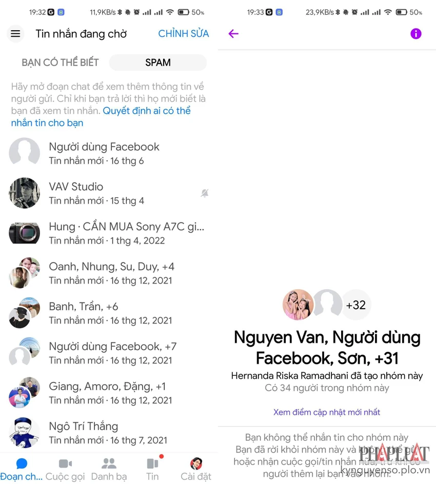 cach-thoat-khoi-nhom-spam-tren-messenger Cách rời khỏi các nhóm tin nhắn làm phiền trên Messenger. Ảnh: MINH HOÀNG