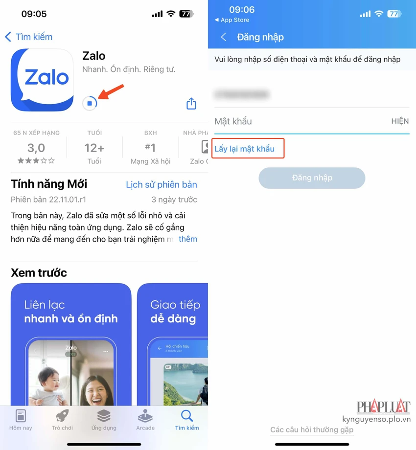 lay-lai-mat-khau-zalo Lấy lại mật khẩu là việc bạn nên làm đầu tiên khi bị hack Zalo. Ảnh: MINH HOÀNG