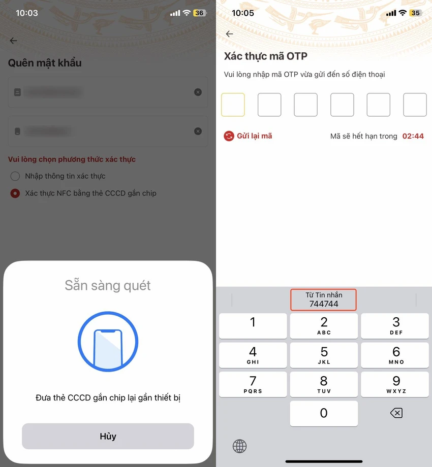 Quét thông tin trên CCCD gắn chip. Ảnh: MINH HOÀNG