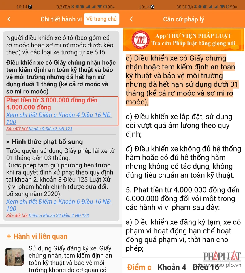 Mức phạt về đăng kiểm được quy định kĩ trong các điểm, khoản, điều... Ảnh: MINH HOÀNG