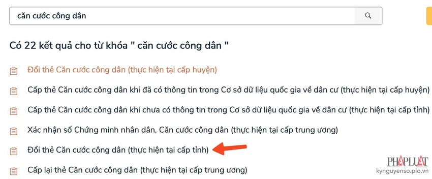 Lựa chọn dịch vụ đổi thẻ căn cước công dân gắn chip tương ứng. Ảnh: MINH HOÀNG