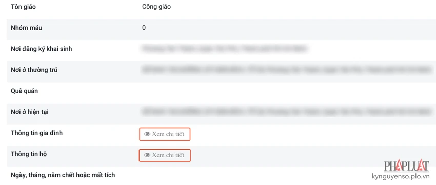 tra-cuu-thong-tin-ho-khau-bang-cccd Thông tin chi tiết về gia đình, sổ hộ khẩu sẽ được liệt kê đầy đủ. Ảnh: MINH HOÀNG