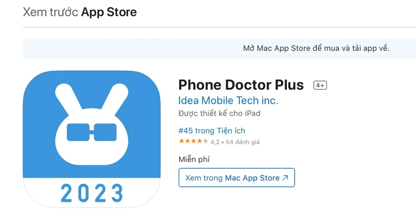 Phone Doctor Plus được cung cấp miễn phí trên kho ứng dụng. Ảnh: TIỂU MINH