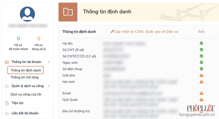 tra-cuu-ma-dinh-danh-ca-nhan-truc-tuyen Cách tra cứu mã định danh cá nhân trực tuyến. Ảnh: MINH HOÀNG