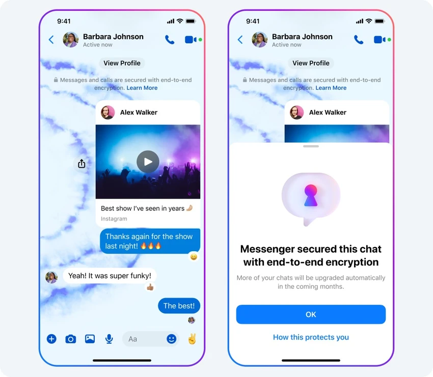 ma-hoa-dau-cuoi-tin-nhan-messenger Nếu cuộc trò chuyện được mã hóa đầu cuối, bạn sẽ thấy xuất hiện thêm một biểu tượng ổ khóa ở bên cạnh. Ảnh: Meta